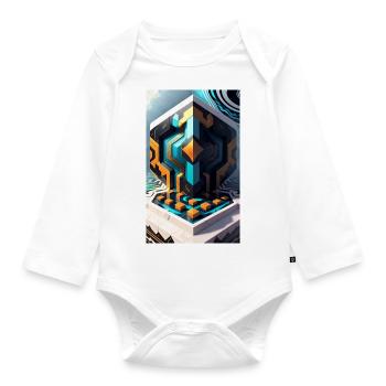 Mystical Forms - Organic Longsleeve Baby Bodysuit - white - Front