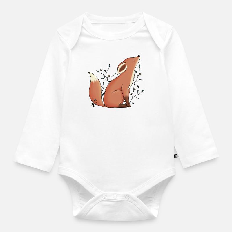 Fuchs Fredy - Baby Bio-Langarm-Body - Weiß