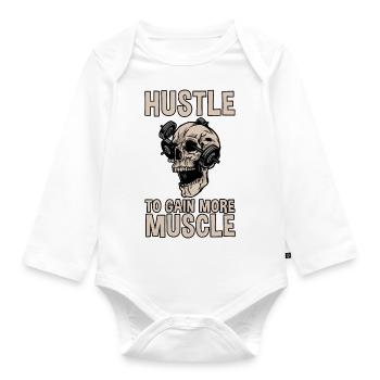 Hustle pour gagner plus de muscle 2 - Body Bébé bio manches longues - blanc - Devant