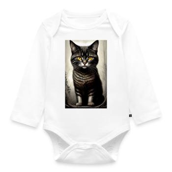 Cat | Pet | Cat fan - Organic Longsleeve Baby Bodysuit - white - Front