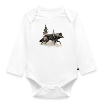 Wolf Scratch Marks Claws Wild Forest Animal - Organic Longsleeve Baby Bodysuit - white - Front