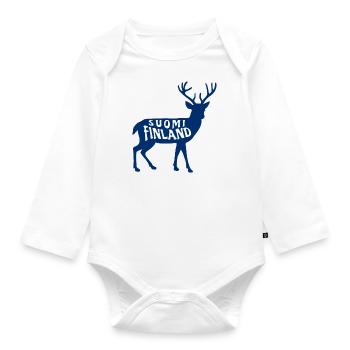 Suomi Finlande Cerf - Body Bébé bio manches longues - blanc - Devant