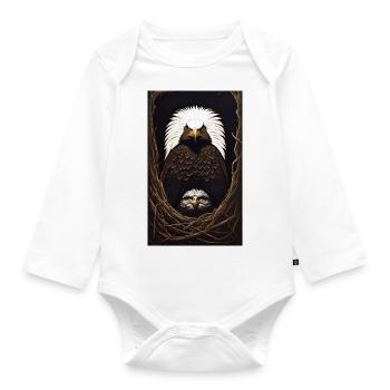 Eagle | Birds | Freedom | Animals - Organic Longsleeve Baby Bodysuit - white - Front