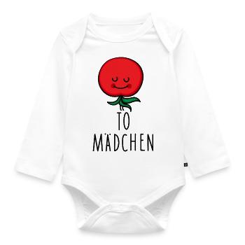 Mädchen als Tomate - Baby Bio-Langarm-Body - Weiß - Vorne