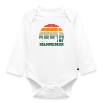 Mannemer - Mannheim, meine Stadt! - Baby Bio-Langarm-Body - Weiß - Vorne