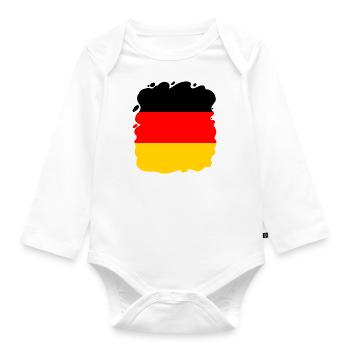 Drapeau de l’Allemagne Drapeau allemand Used Look Home - Body Bébé bio manches longues - blanc - Devant