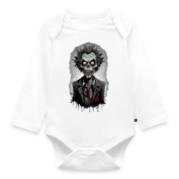 ZOMBIE im Kostüm 10 - Baby Bio-Langarm-Body - Weiß - Vorne