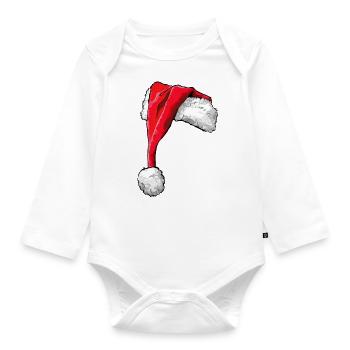 Santa Australian Shepherd Weihnachten Aussie Hunde - Baby Bio-Langarm-Body - Weiß - Vorne