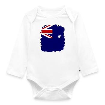 Drapeau australien sous drapeau australien - Body Bébé bio manches longues - blanc - Devant