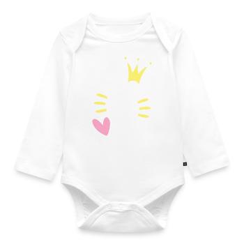 Lettre Y Lettre initiale Couronne - Body Bébé bio manches longues - blanc - Devant