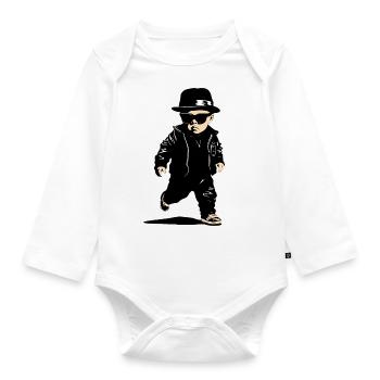Das Gangster-Baby - Baby Bio-Langarm-Body - Weiß - Vorne
