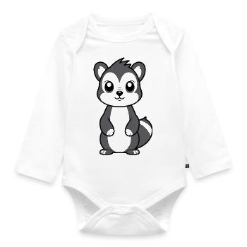 Stinktier - Baby Bio-Langarm-Body - Weiß - Vorne