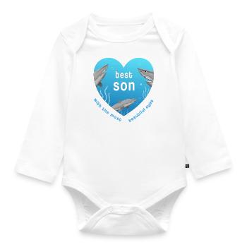 best son - Organic Longsleeve Baby Bodysuit - white - Front