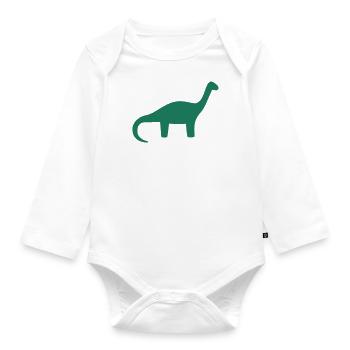 Children's T-Shirt Dinosaur Brontosaurus - Organic Longsleeve Baby Bodysuit - white - Front
