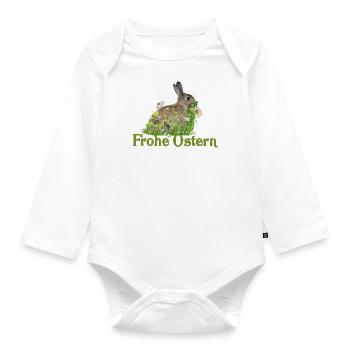 Frohe Ostern - Baby Bio-Langarm-Body - Weiß - Vorne
