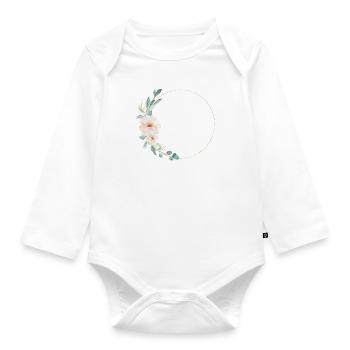 Personalizable Flowers, Circle, Colorful - Organic Longsleeve Baby Bodysuit - white - Front