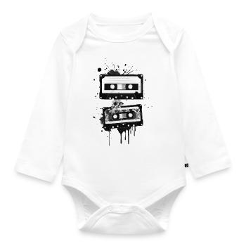 ARTISTIC CASSETTE TAPES : VINTAGE MUSIC AND ART - Organic Longsleeve Baby Bodysuit - white - Front