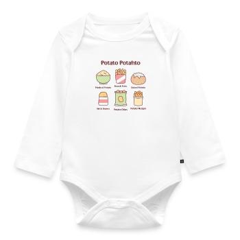 Potato Potahto Mashed French Fries Hash Brown - Organic Longsleeve Baby Bodysuit - white - Front
