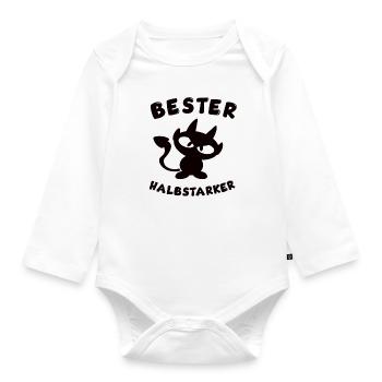 cool best half-strong design - Organic Longsleeve Baby Bodysuit - white - Front