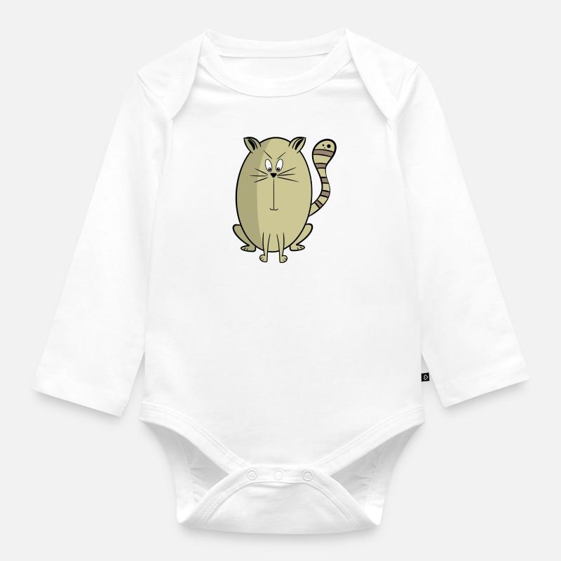 Backenbart - Baby Bio-Langarm-Body - Weiß