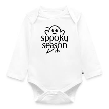 Spooky Season Geist - Baby Bio-Langarm-Body - Weiß - Vorne