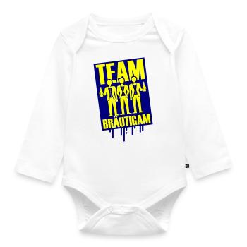 Team Groom Bachelor Wedding - Organic Longsleeve Baby Bodysuit - white - Front