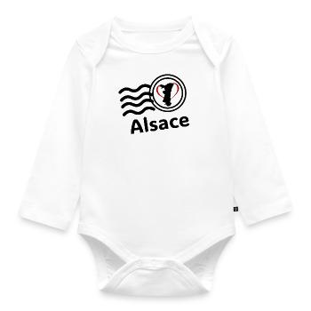 Alsace stamp - Organic Longsleeve Baby Bodysuit - white - Front