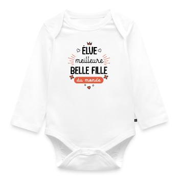 Meilleure belle-fille du monde Mug belle fille - Body Bébé bio manches longues - blanc - Devant