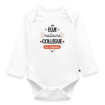 Meilleure collègue du monde Mug collegue - Body Bébé bio manches longues - blanc - Devant