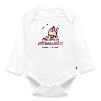 Super mignonne comme une licorne. - Body Bébé bio manches longues - blanc - Devant
