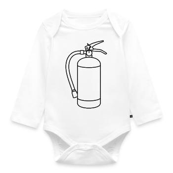 fire extinguisher - Organic Longsleeve Baby Bodysuit - white - Front