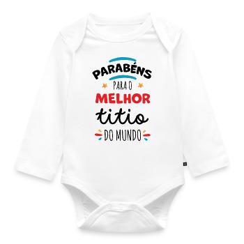 Félicitations au meilleur tonton - Body Bébé bio manches longues - blanc - Devant