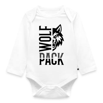 Wolf Pack Rudel - Baby Bio-Langarm-Body - Weiß - Vorne