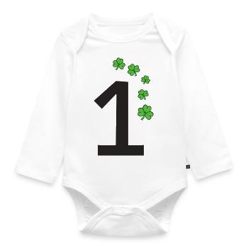 1 - Organic Longsleeve Baby Bodysuit - white - Front