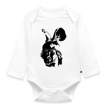 Head of the Hermann Monument - monochrome, simple - Organic Longsleeve Baby Bodysuit - white - Front
