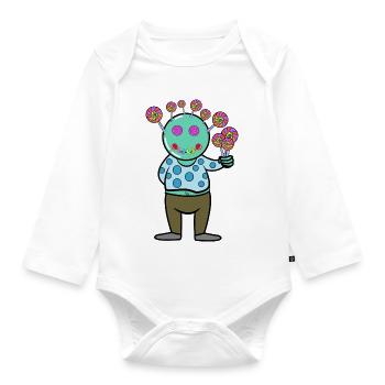 Sweets Sweet tooth Dessert Delicious - Organic Longsleeve Baby Bodysuit - white - Front