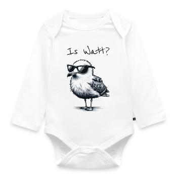 Is Watt Coole Möwe Urlaub Nordsee - Organic Longsleeve Baby Bodysuit - white - Front