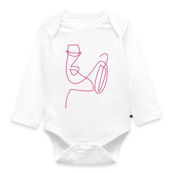 LINIE KUNST FRAU MINIMALISMUS - Baby Bio-Langarm-Body - Weiß - Vorne