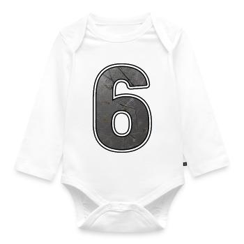 Six Metal Texture - Organic Longsleeve Baby Bodysuit - white - Front