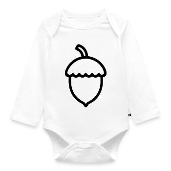 Eiche - Baby Bio-Langarm-Body - Weiß - Vorne