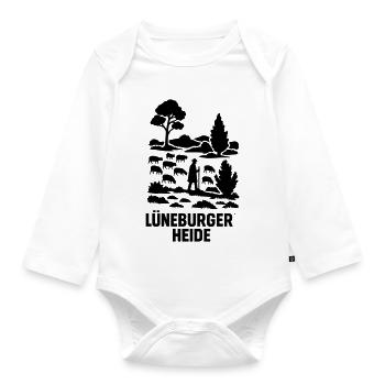 Lüneburger Heide Schäfer Heidschnucken Idylle - Baby Bio-Langarm-Body - Weiß - Vorne