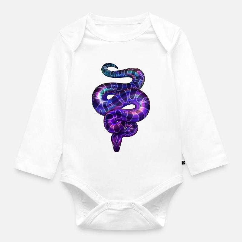 Néon Serpent Violet - Body Bébé bio manches longues - blanc