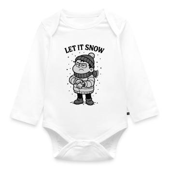 Let It Snow Already Christmas - Organic Longsleeve Baby Bodysuit - white - Front
