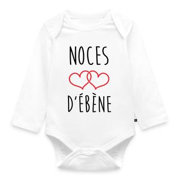 Ebony Wedding 78 Years of Marriage - Organic Longsleeve Baby Bodysuit - white - Front