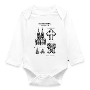 Cologne Cathedral - Organic Longsleeve Baby Bodysuit - white - Front