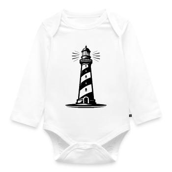 lighthouse - Organic Longsleeve Baby Bodysuit - white - Front