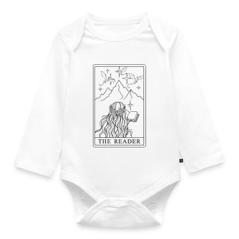 Summit Reader Flower Wreath - Organic Longsleeve Baby Bodysuit - white - Front