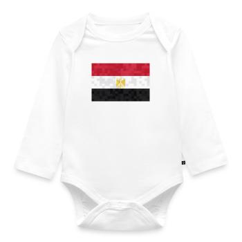 Egypte Drapeau Hurghada Afrique Drapeau égyptien - Body Bébé bio manches longues - blanc - Devant
