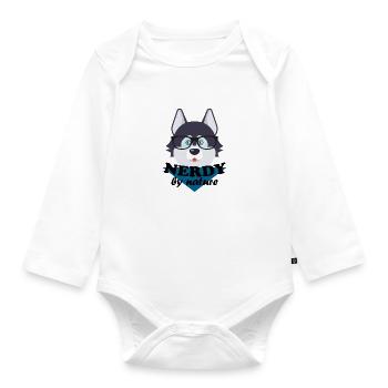 Nerdy By Nature Husky - Organic Longsleeve Baby Bodysuit - white - Front