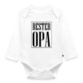 Bester Opa Spruch - Baby Bio-Langarm-Body - Weiß - Vorne